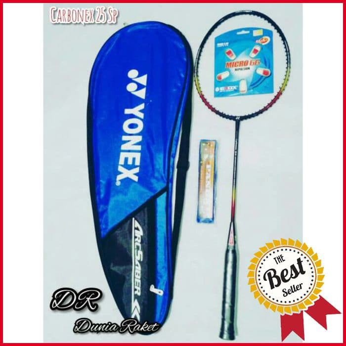 Raket badminton carbonex 25 free tas senar dan grip