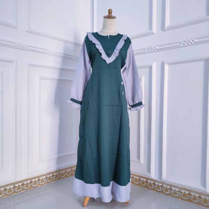 Fatonah shop Gamis Dewasa wanita moscrepe rempel ( Gamis Rempel Sambung ) Grobogan