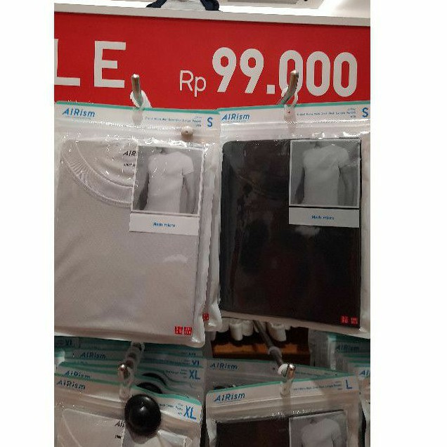 JASTIP UNIQLO T-SHIRT AIRISM & AIRISM KATUN V-NECK dan ROUND NECK WRN PUTIH, ABU MUDA, HITAM  NAVY U