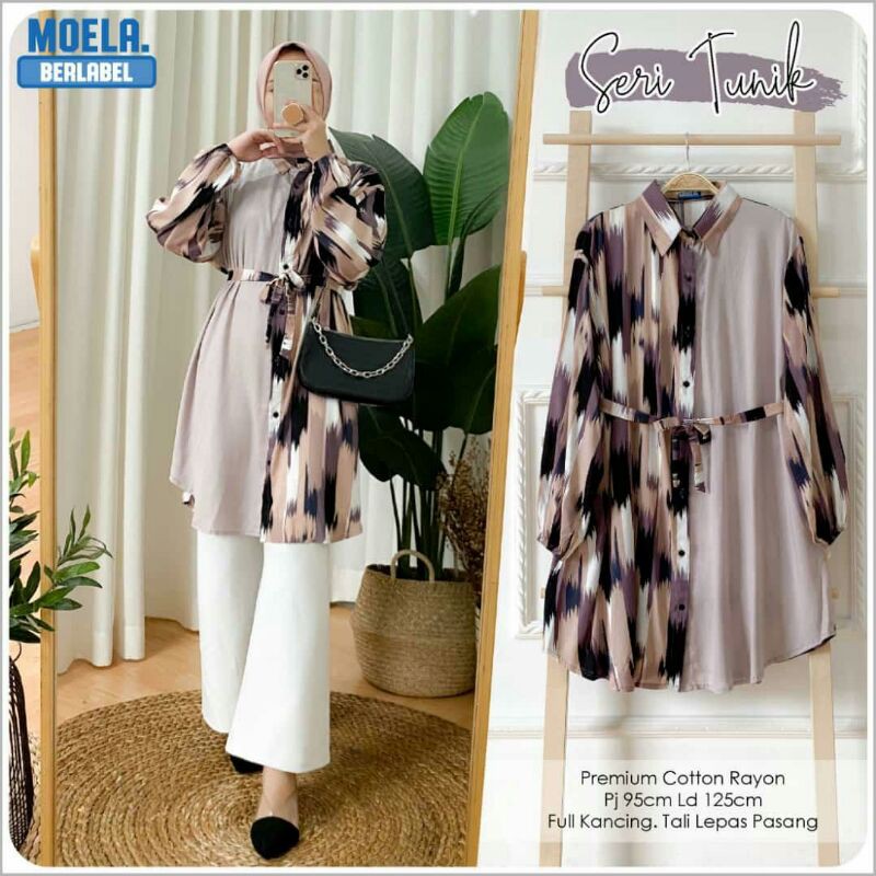 TUNIK KEMEJA JUMBO OVER SIZE XXL - SERI TUNIK ORIGINAL MOELA