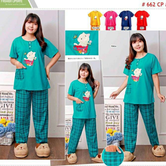 ( CP MEOW STANDAR ) Baju Tidur Wanita Piyama Wanita Meow CP Ukuran Standar