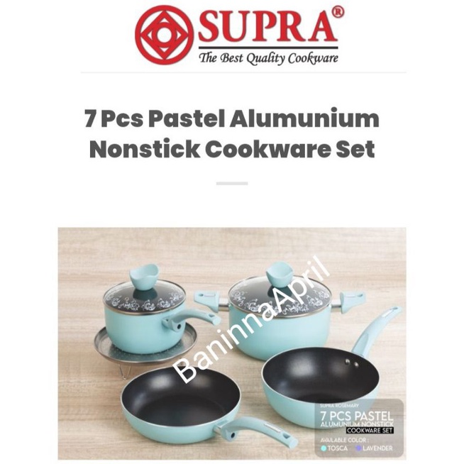 SUPRA Cookware set Impact  7 Pcs. Frypan/Teflon  antilengket(Nonstick), Wajan , Panci kukus+Penyarin