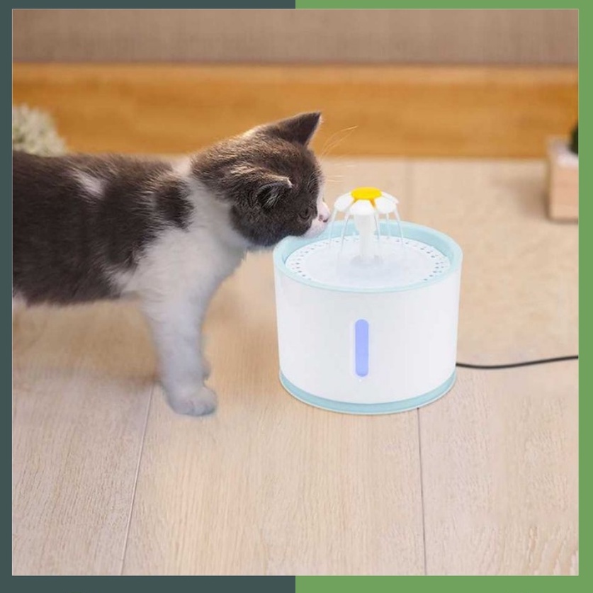 Dispenser Minum Kucing Anjing 3 Liter / 2.4 L Cat Dog Flower Outlet Automatic Pet Fountain Water Dispenser Drinking Bowl Pet Water Dispenser Fountain / Tempat Minum Kucing Anjing Kelinci Otomatis 2.4L,Flowing Water GS8