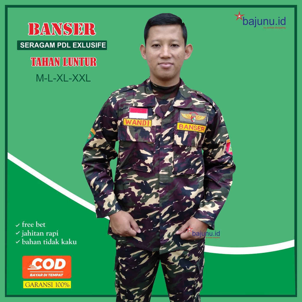 Baju Seragam Banser Pdl Nasional Exlusife Anti Luntur Bahan Katun Twill Jahitan Rapi Free Bet High Q
