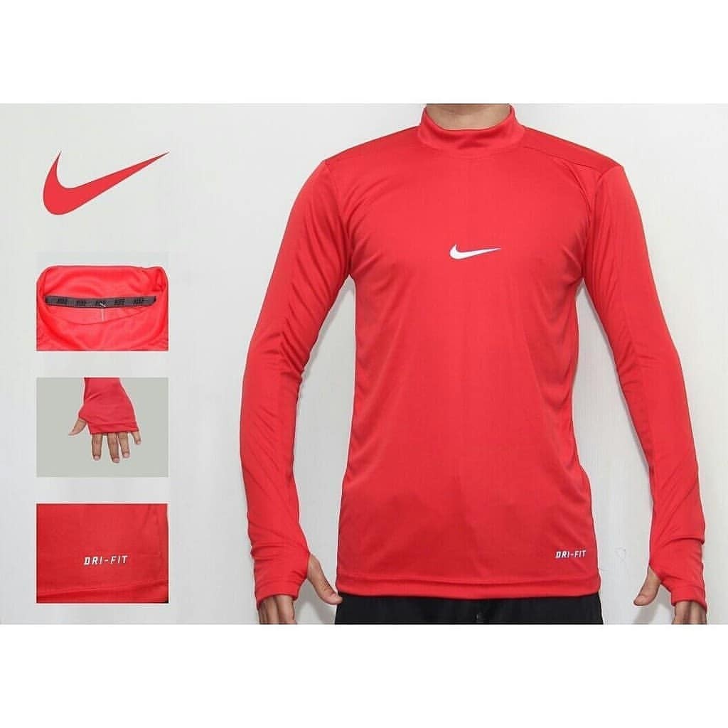 Baju Baselayer Nike - Manset Panjang Thumbole - Kaos Daleman Olahraga Futsal Sepakbola