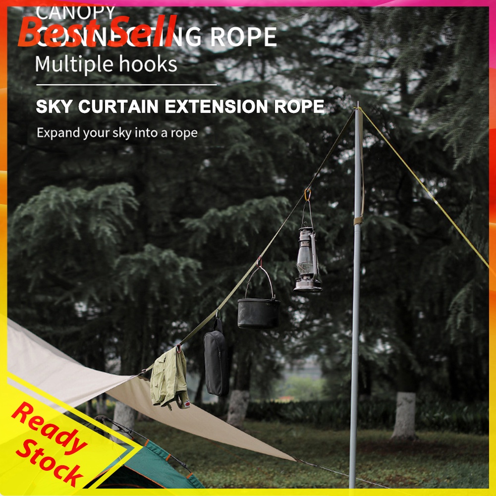 Tent Canopy Hang Lanyard Clothesline Outdoor Camping Hiking Rope w/ Buckle