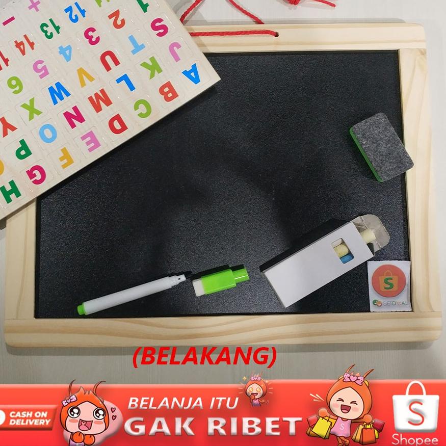 

Terbaik Papan Tulis Anak Magnet 2 IN 1 White Board & Black Board Magnetic Alphabet ✓
