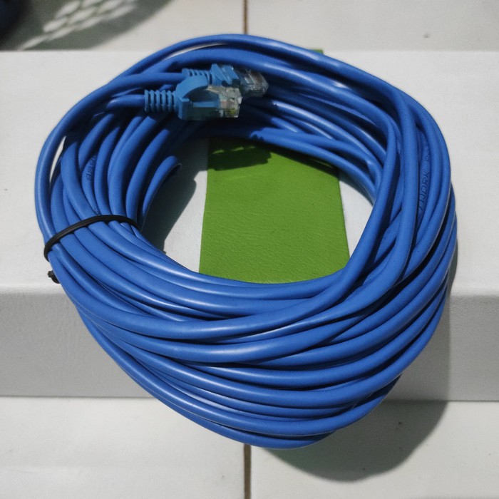 Kabel internet LAN UTP BIRU cat 5e siap pakai 20m 25m