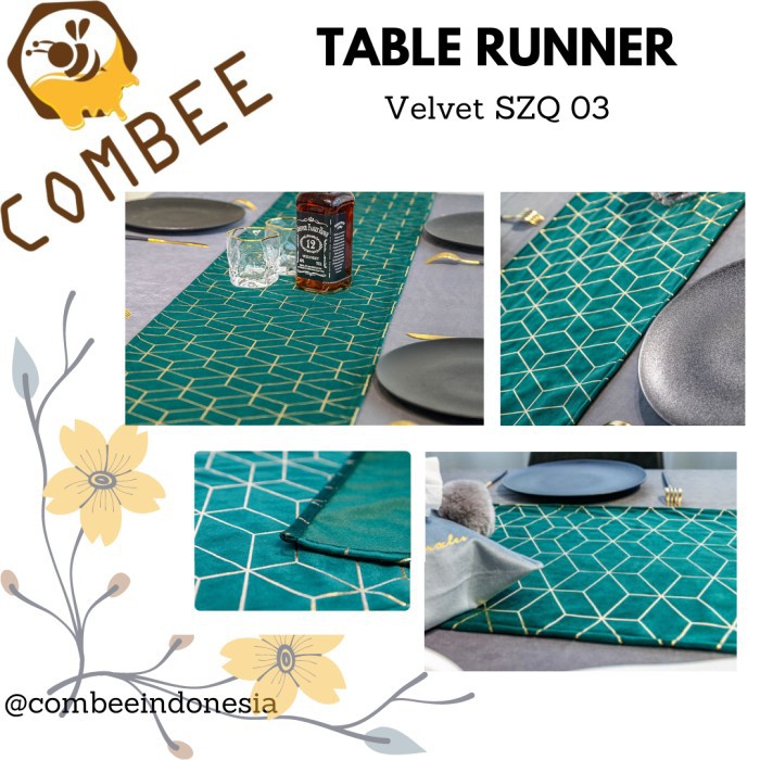 Table Runner / Taplak Meja Hiasan Meja / Penghias / Aksesoris / Polyester / Velvet / Premium - SZQ03