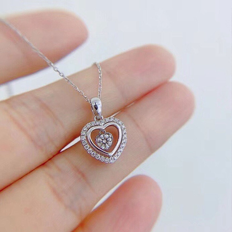 Kalung Dengan Liontin Bentuk Hati Model Hollow Out Untuk Wanita