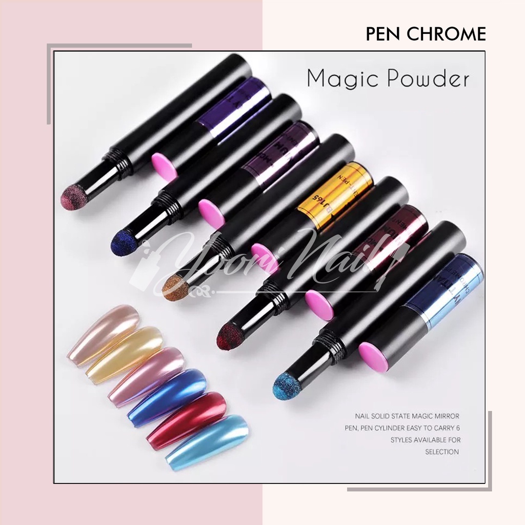 Pen chrome powder nail art mirror chrome nails powder silver gold silver holo