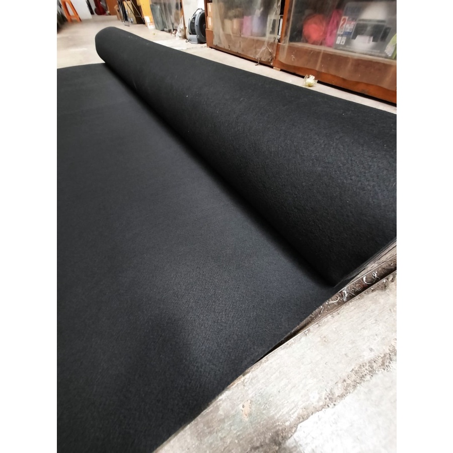 Karpet Bludru Polos 1x3m [METERAN] Bulu CAYLA BLACK Lebar 3 meter, Murah, Pameran, Exhibition, Alas duduk, Kasur-1