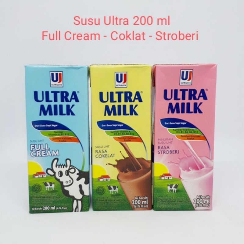

SUSU ULTRA 200 ML SUSU KOTAK UHT RASA COKELAT - STROBERI - FULL CREAM
