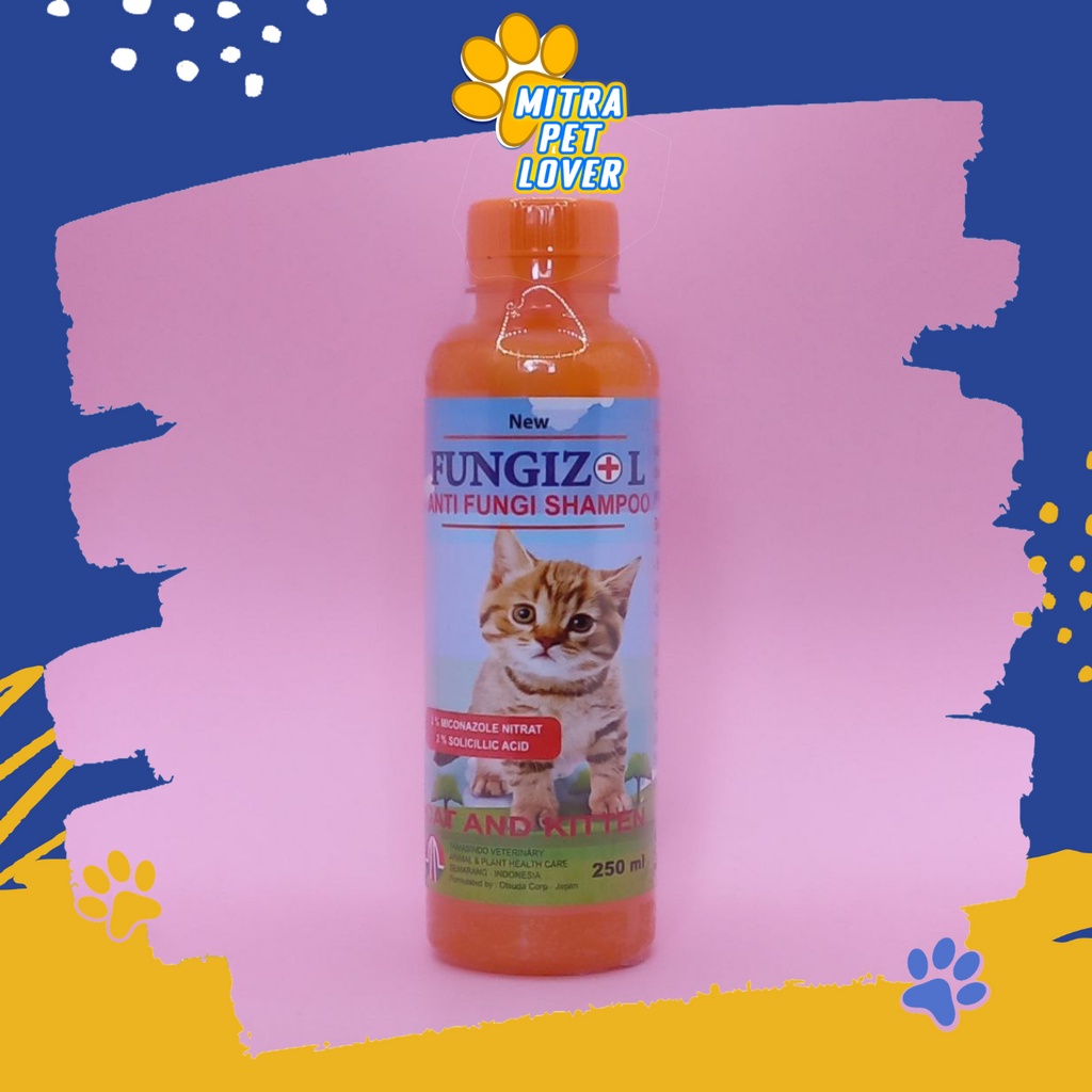 SHAMPO ANTI JAMUR KUCING - FUNGIZOL CAT SHAMPOO 250 ML ORIGINAL - ANTI JAMUR WANGI BERSIH SEHAT MENGHALUSKAN MELEMBUTKAN BULU PET ANIMAL HEALTHCARE AND VETERINARY TAMASINDO OBAT KESEHATAN DAN VITAMIN TERNAK HEWAN BINATANG PELIHARAAN MITRAPETLOVER