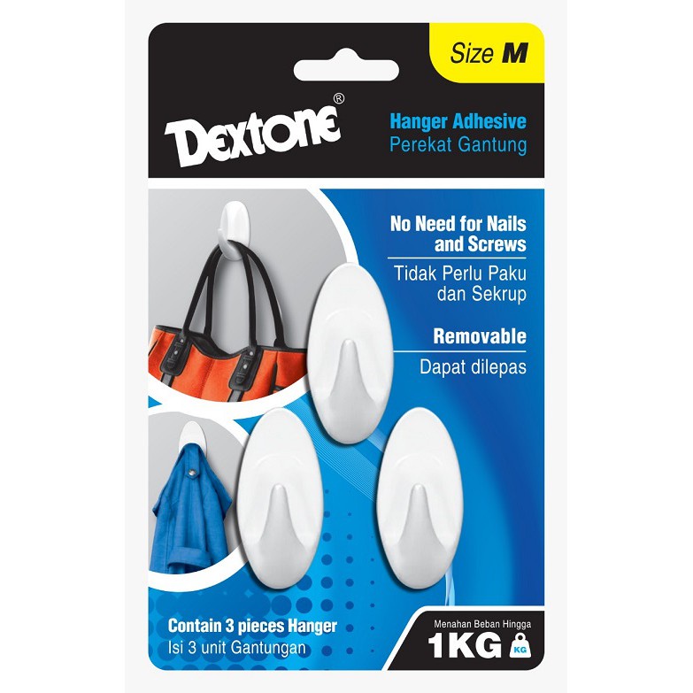 Gantungan Baju Dextone Cantolan Dinding Baju Perekat Kapstok Tempel Adhesives Hanger