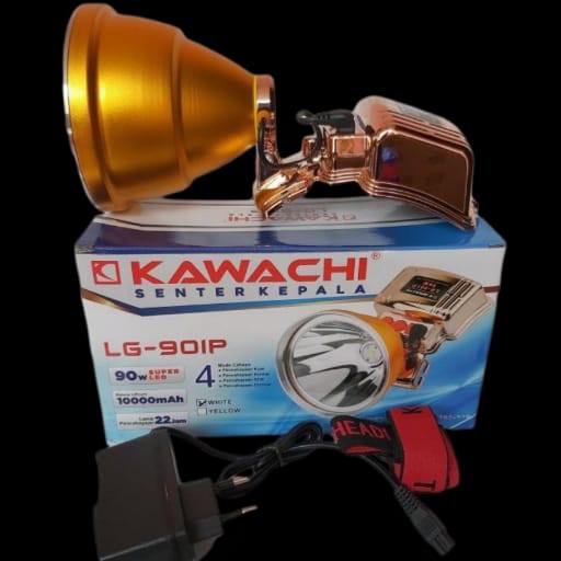 Senter Kepala Kawachi 90W LG-901P Baterai 10.000mAh Tahan 22 Jam / Headlamp Super LED / Senter Kepala Jumbo Kwachi 90 Watt