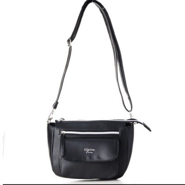 tas wanita selempang hitam elaine paris
