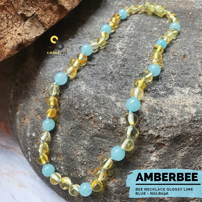 Kalung Amber Anak Premium Mix Gemstone By Amber Bee