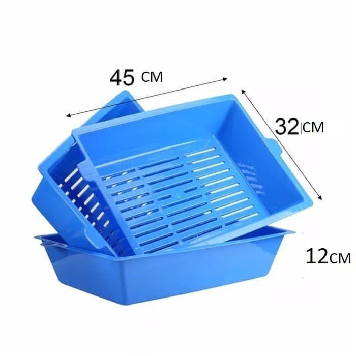 BOX bak PASIR KUCING 3 IN 1 SELF SIFTING TRAY CAT DOG LITTER BOX pup pee toilet kotak pasir