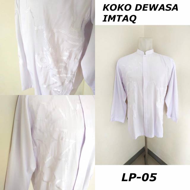 BAJU KOKO KATUN DEWASA IMTAQ EXCLUSIVE PUTIH SENADA LENGAN PANJANG - 2 | GROSIR KOKO MURAH DAN ADEM