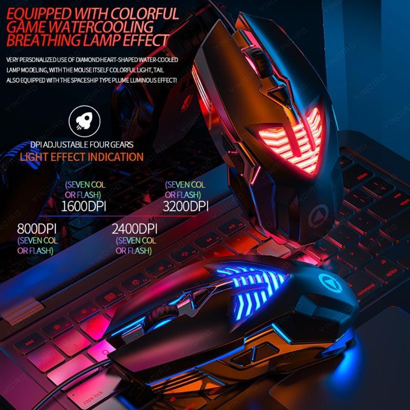 G4 Mouse Kabel DPI Adjustable 1200-1600-2400-3200 Komputer Office Mouse Lampu Led USB Gaming Mice Untuk PC Notebook Laptop Non Slip Wired Gamer Mouse