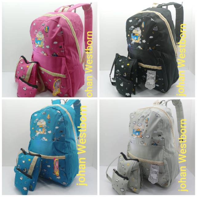 Tas Ransel Sekolah Dompet + Tas organizer