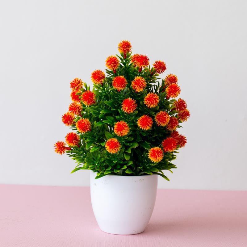 COD BUNGA PLASTIK BUNGA PAJANGAN IMITASI BUNGA ARTIFISIAL BUNGA BONSAI TANAMAN HIAS PLASTIK BP1104-OREN