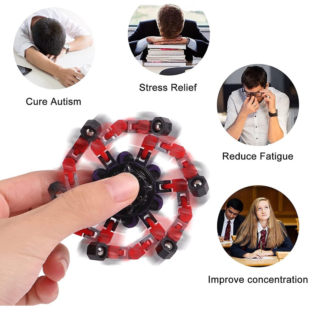 Mainan Edukasi Anak Kreatif New Finger Fingertip Spinner Gyro Fidget Robot Deformable Transformer Mechanical Chain Terbaru berubah bentuk menghilangkan stress melatih meningkatkan fokus konsentrasi