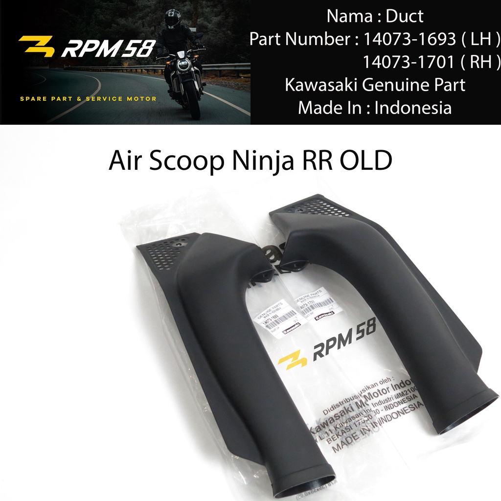 Airscoop Air Scoop Duct Kawasaki Ninja RR OLD ORIGINAL LH 14073-1693 , RH 14073-1701