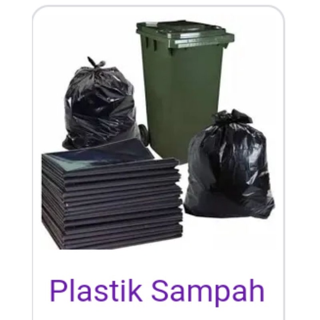 kantong plastik sampah ada 5  ukuran , 50 cm x 75 ,  60 cm x 100 cm , 90 x 120 cm