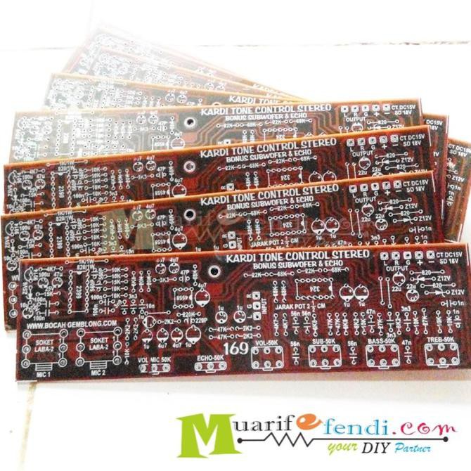 PCB TONE CONTROL STEREO PLUS MIC ECHO PT2399 TOP 