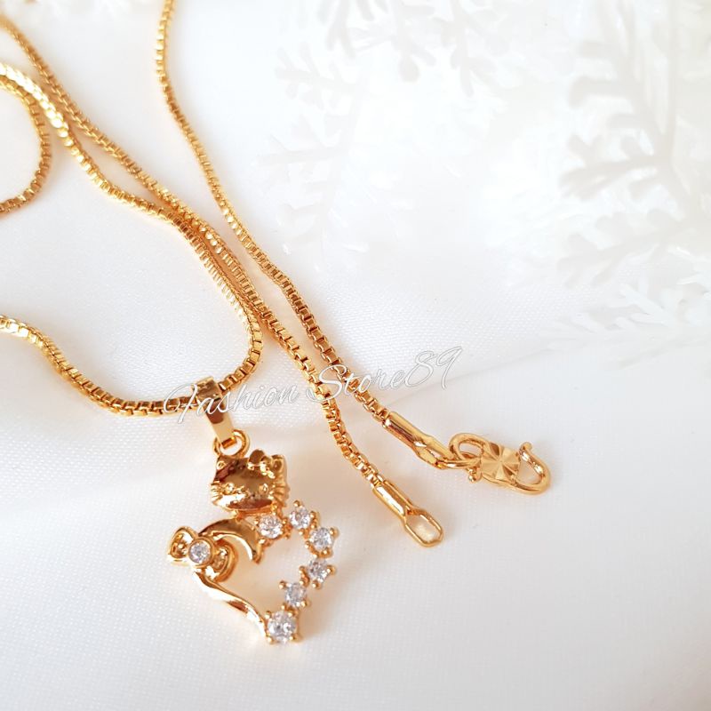 Kalung Anak Dan Dewasa Kitty Love Perhiasan xuping Lapis emas 18k