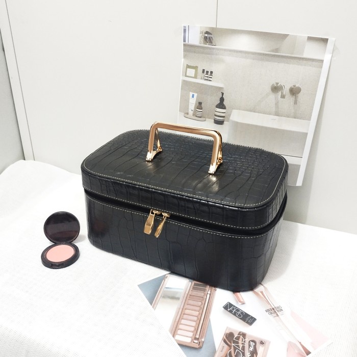 COD Box makeup tas make up kosmetik besar muat banyak make up case jumbo - Hitam