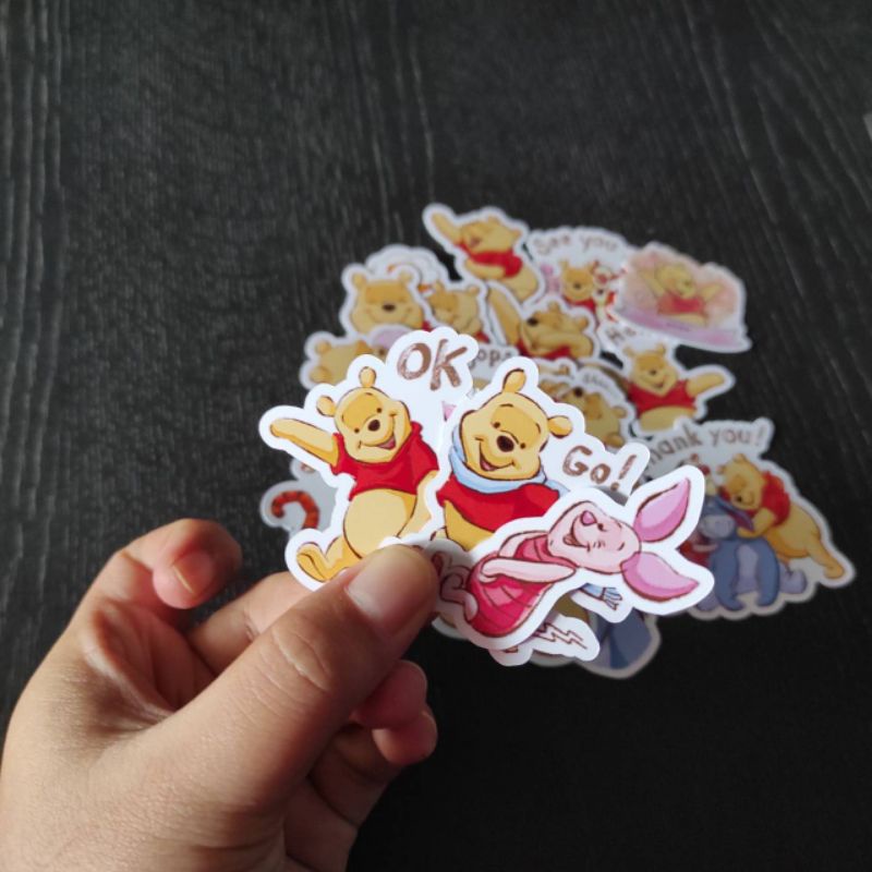 

stiker kertas karakter winny the pooh 19pcs stiker aksesoris