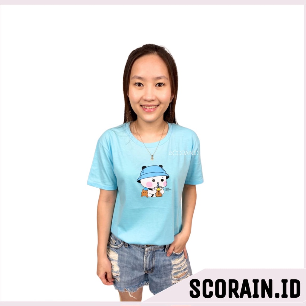 KAOS BIRU MUDA BIRU LANGIT OVERSIZE CEWE COWO COUPLE T-SHIRT GAMBAR KARTUN POLOS KAWAI | KAOS BIGSIZE ALLSIZE LENGAN PENDEK | KAOS WARNA BIRU LANGIT BABY BLUE