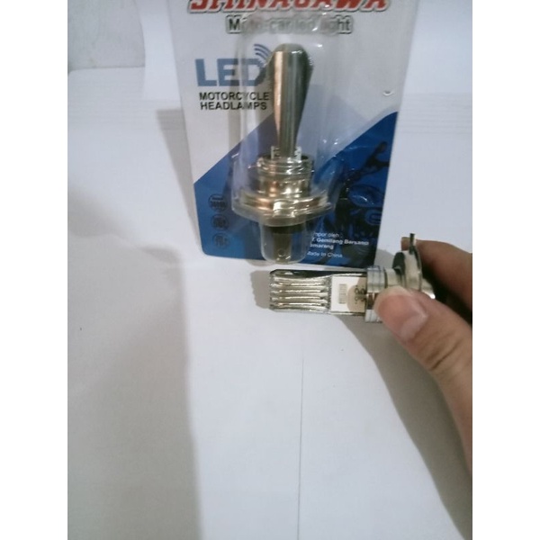 lampu depan h4 AC/DC motor/mobil / bohlam depan kaki 3 2warna