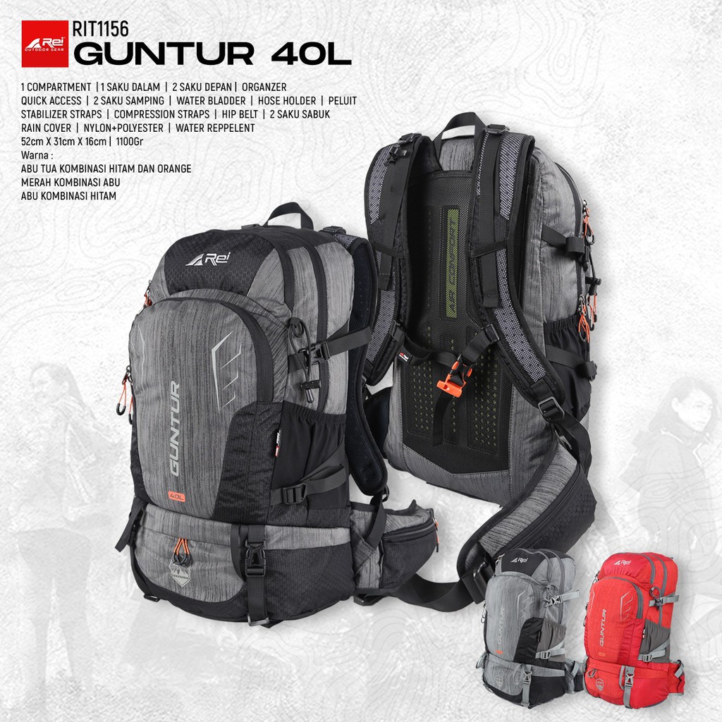 SEMI CARRIER REI GUNTUR 40L ORIGINAL AREI OUTDOOR GEAR