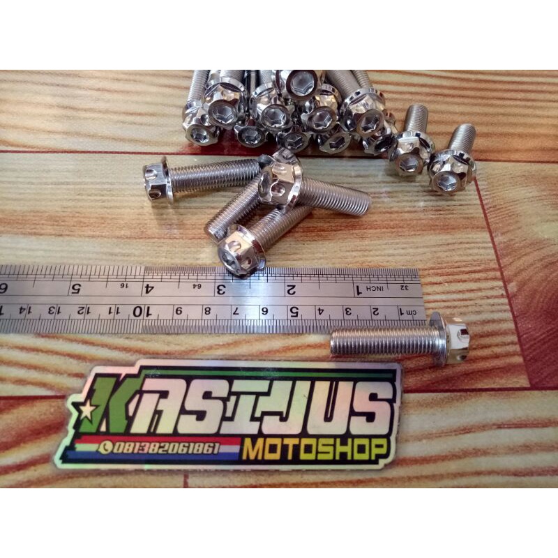 baut probolt 10x35 m10x35 stainlis original heng baut drat 12 panjang 3,5cm model 2 kunci