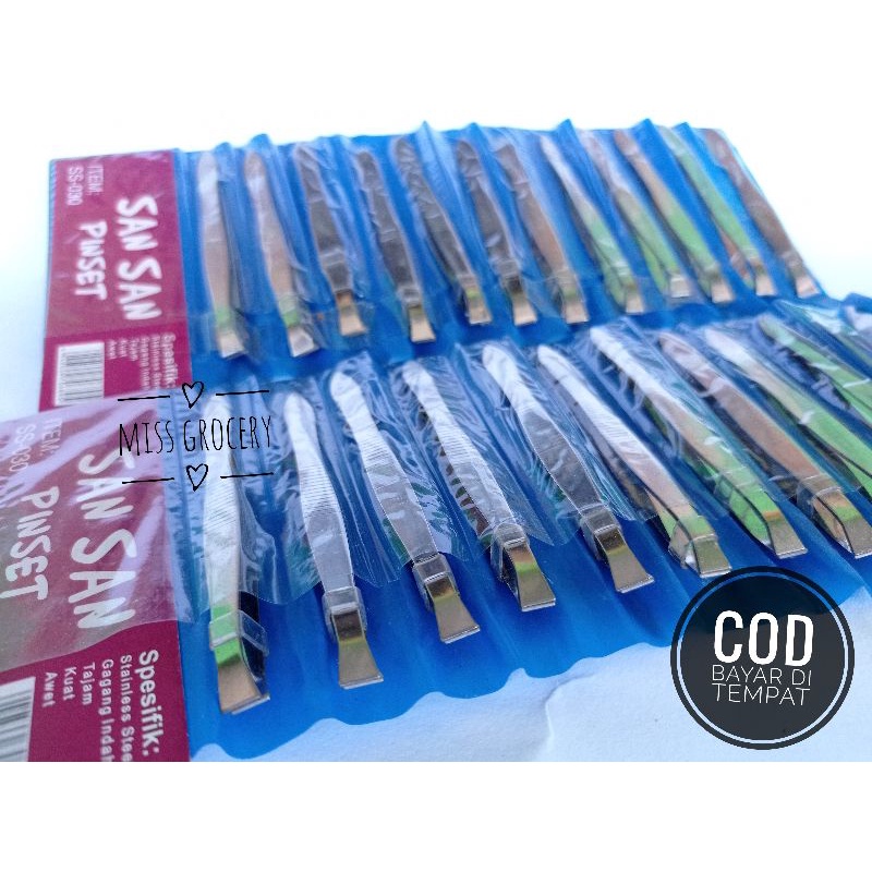 (12pcs)Pinset Alat Penjepit San San Bulu Hidung Alis Jenggot Ketiak Murah Grosir