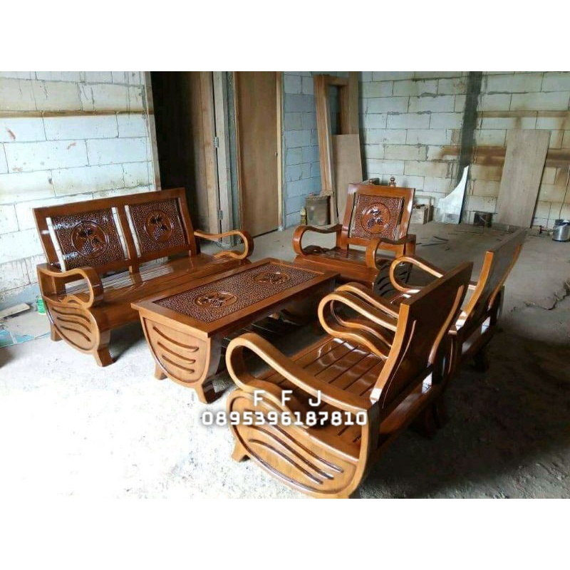 kursi meja tamu/kursi teras/kursi tamu kayu jati