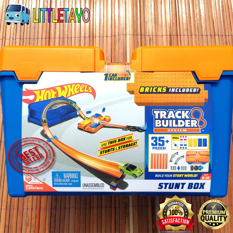 hotwheels stunt box track set play set track builder system original mattel   bricks barrel box jala