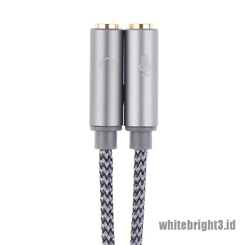 &lt; White3 &gt; Adapter Splitter Jack Audio 3.5mm 1 Male Ke 2 Female Untuk Headphone / Earphone