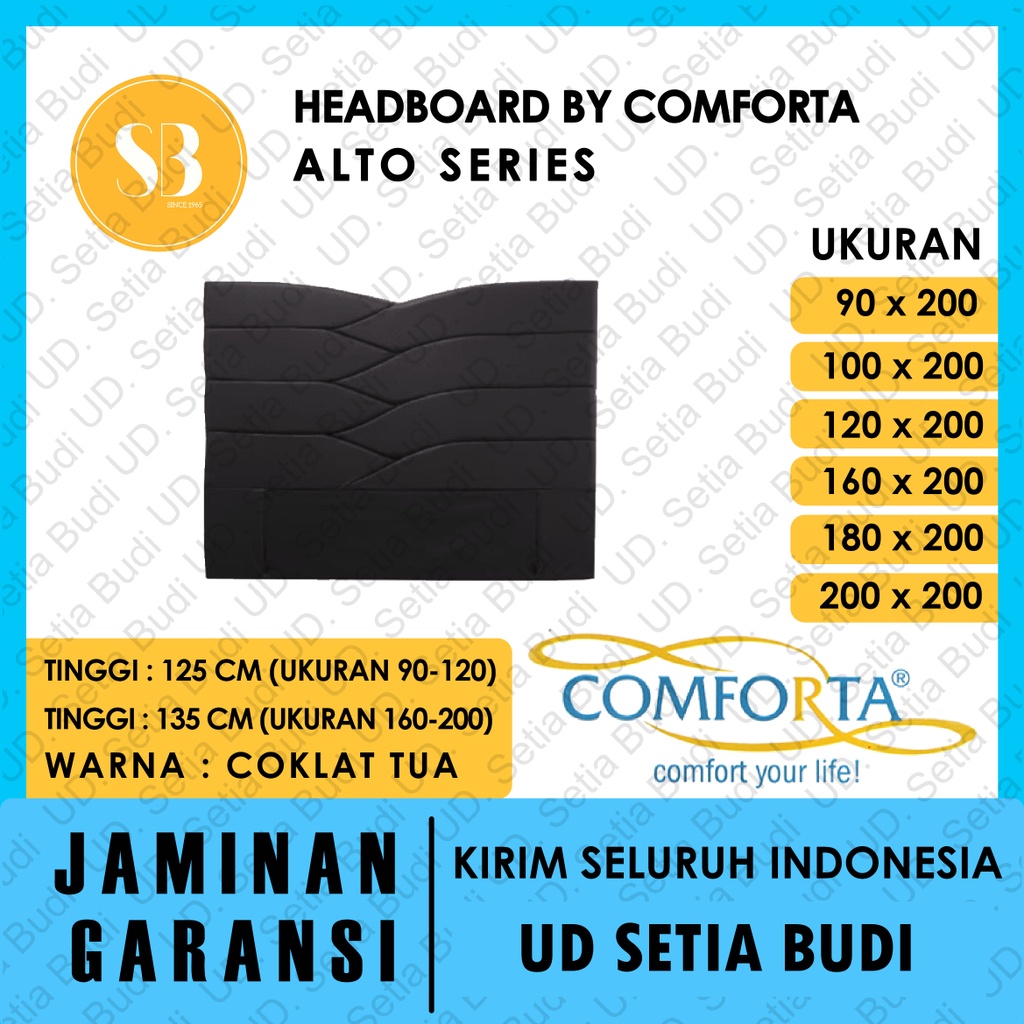 Headboard Alto Kasur Comforta Springbed 200x200 180x200 160x200 120x200 100x200 90x200