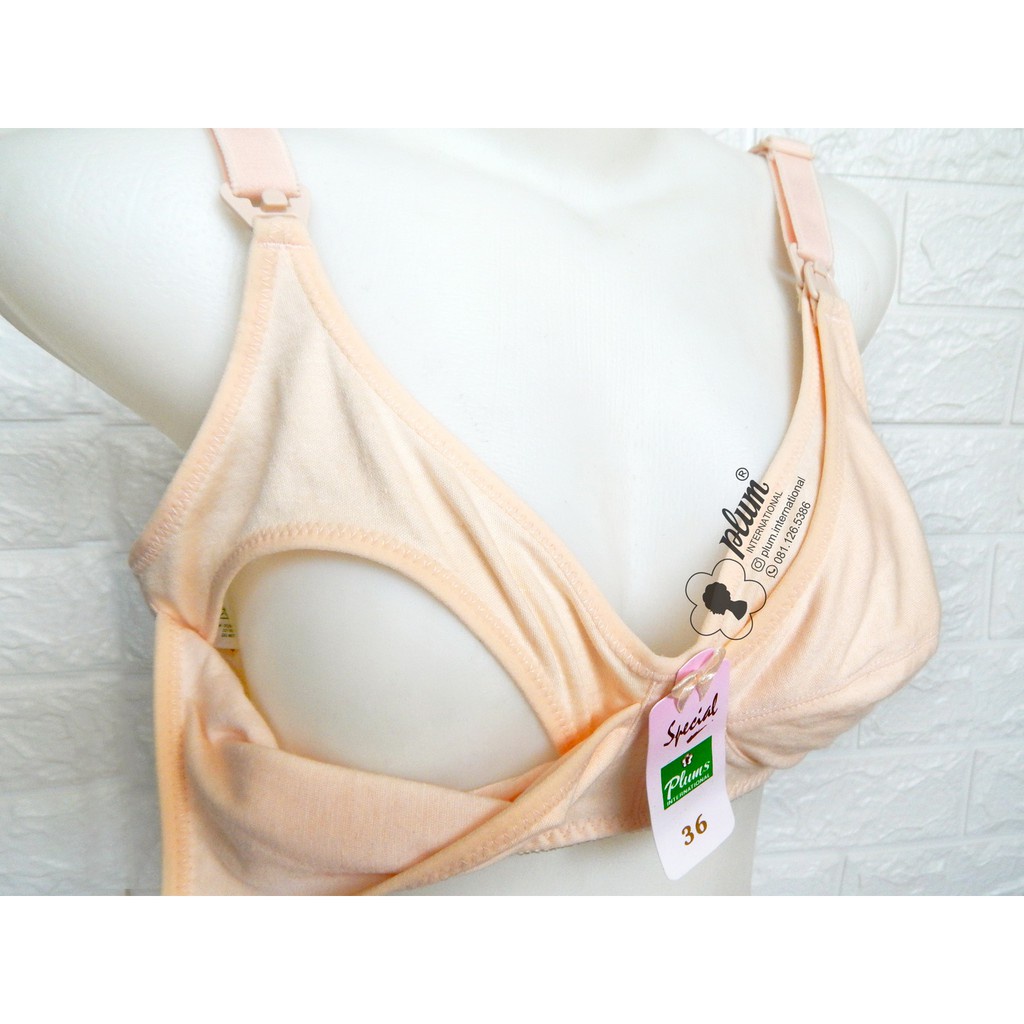 BH Menyusui Bra Menyusui Plum Katun Polos Perlengkapan Ibu Hamil dan Menyusui