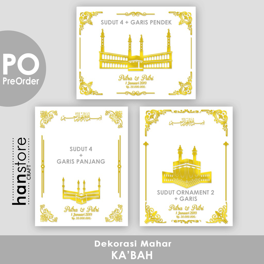 PO Dekorasi Mahar Ka'bah Akrilik Emas