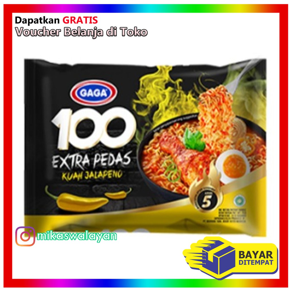 

GAGA 100 Extra Pedas Kuah Jalapeno Mie Instant (5Pcs)