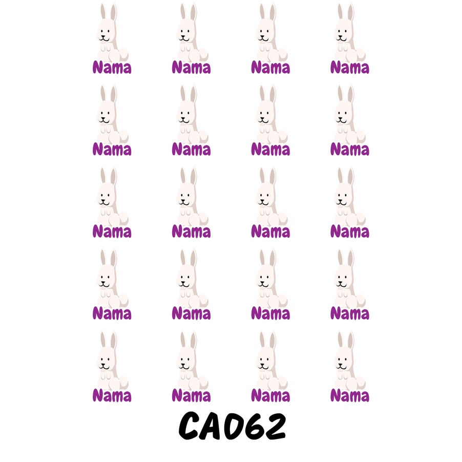 

Sticker Nama Cutting Label Waterproof Tahan Air Rabbit B (CA062)