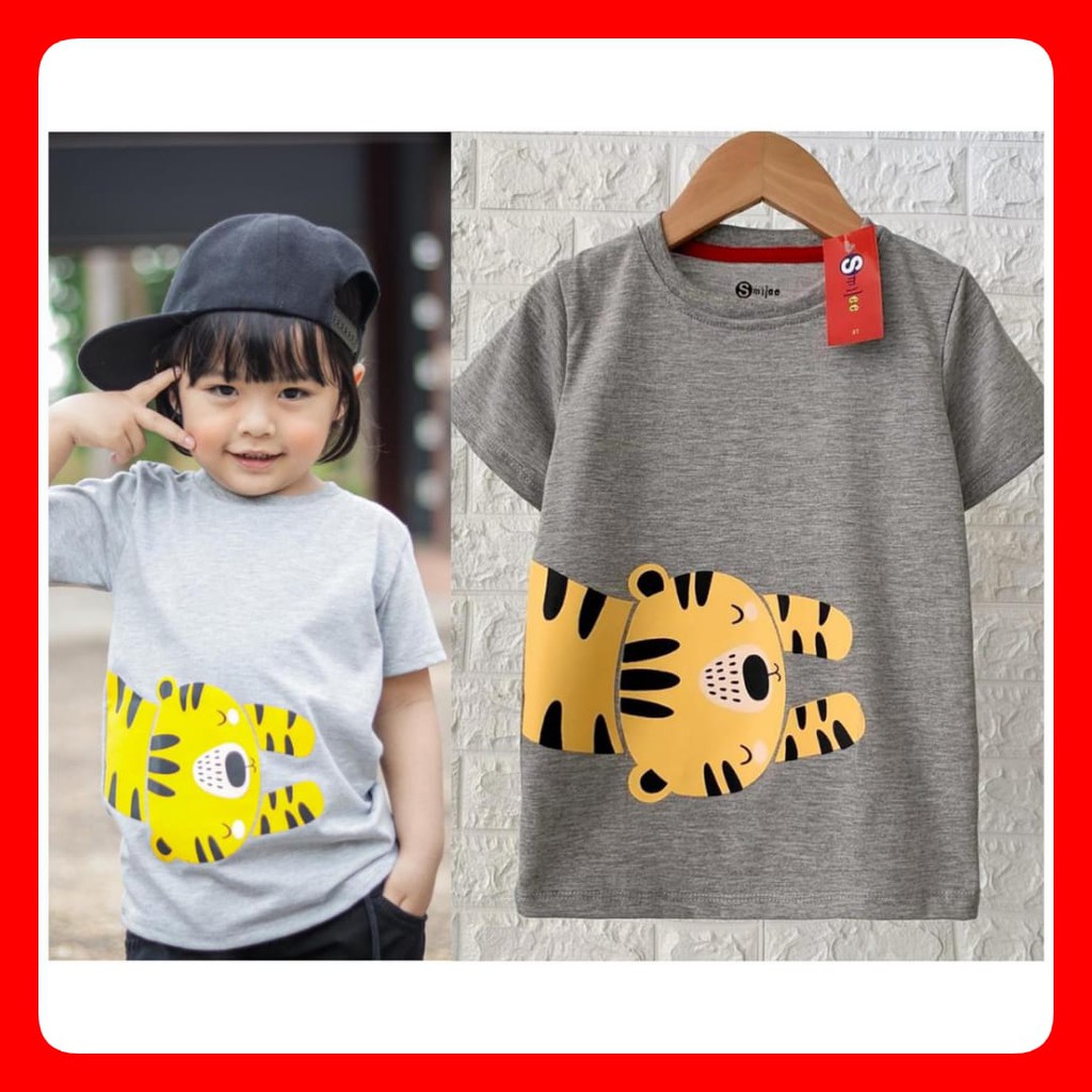 Kaos Anak Cowok Smilee Murah Abu Tiger Size 1 5Tahun Kaos Anak Cowok Smilee Murah Abu Tiger Size 1 5Tahun