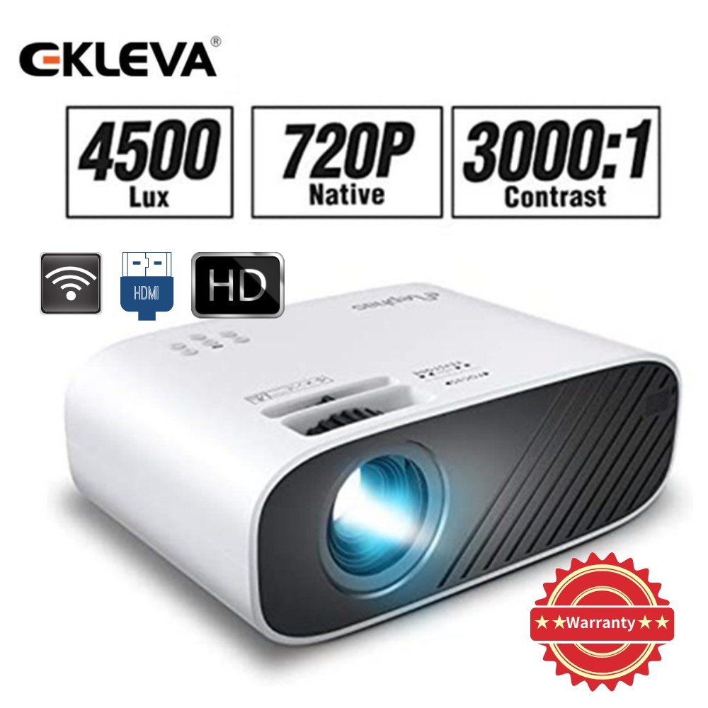 Ekleva W90 Proyektor Portabel 4600 Lumens 1080P Mendukung Teater Rumah Kantor Luar Ruangan