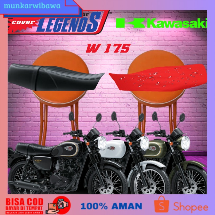 (BISA COD) Cover Jok W175 SE / W175 Anti Air Sarung Jok Aksesoris Motor Custom - Biru